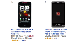 Droid Incredible Just a Penny at Amazon
